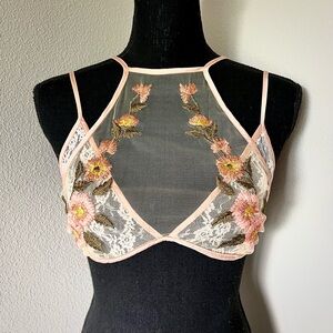RARE LIKE NEW • Free People Climbing Floral Illusion Bralette •